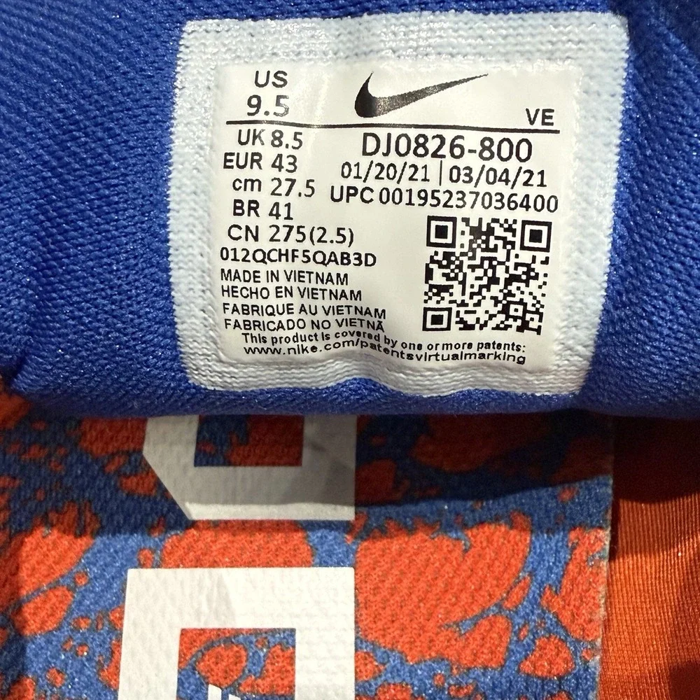 Nike Air Zoom Pegasus 38 Men Running Shoes Florida Gators Size 9.5 DJ0826-800